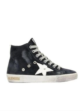 Golden Goose Black and White High-Top Francy Sneakers